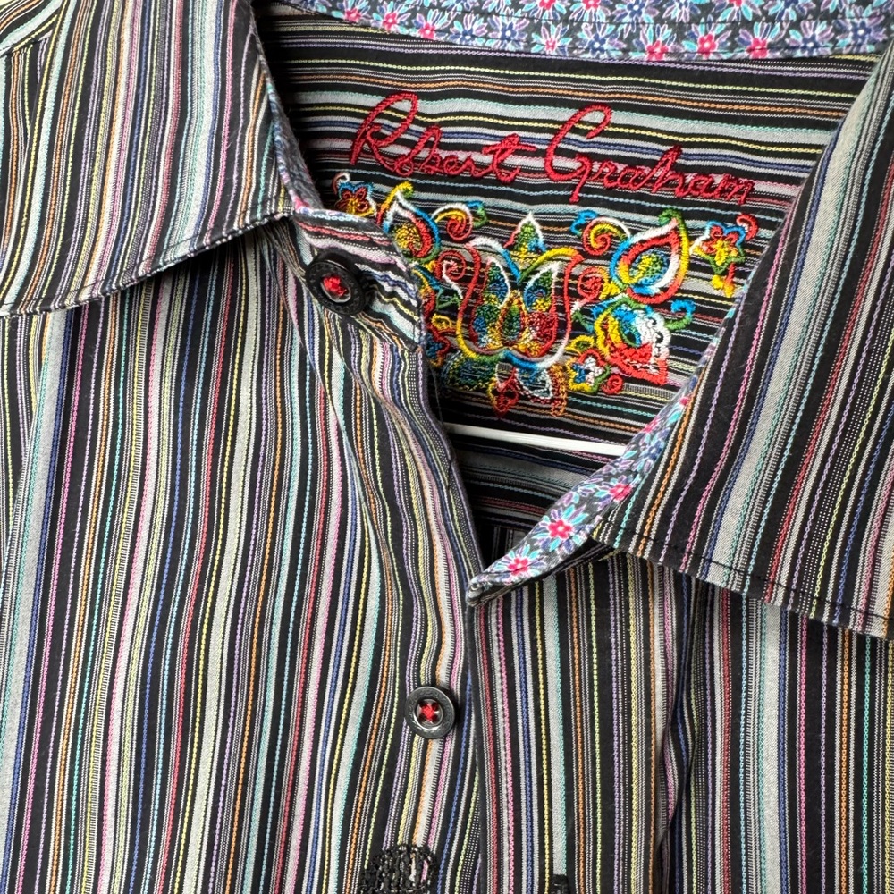 Robert Graham Multicolor Striped Button Up Shirt